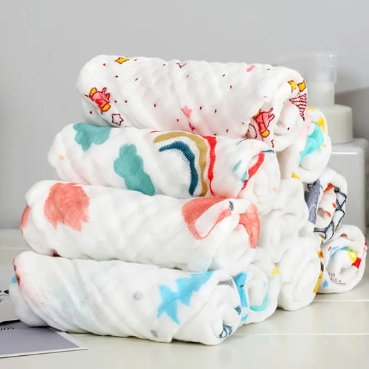 5pcs Baby  Soft Face Cloth For Newborn Absorbent Bath Face Towels