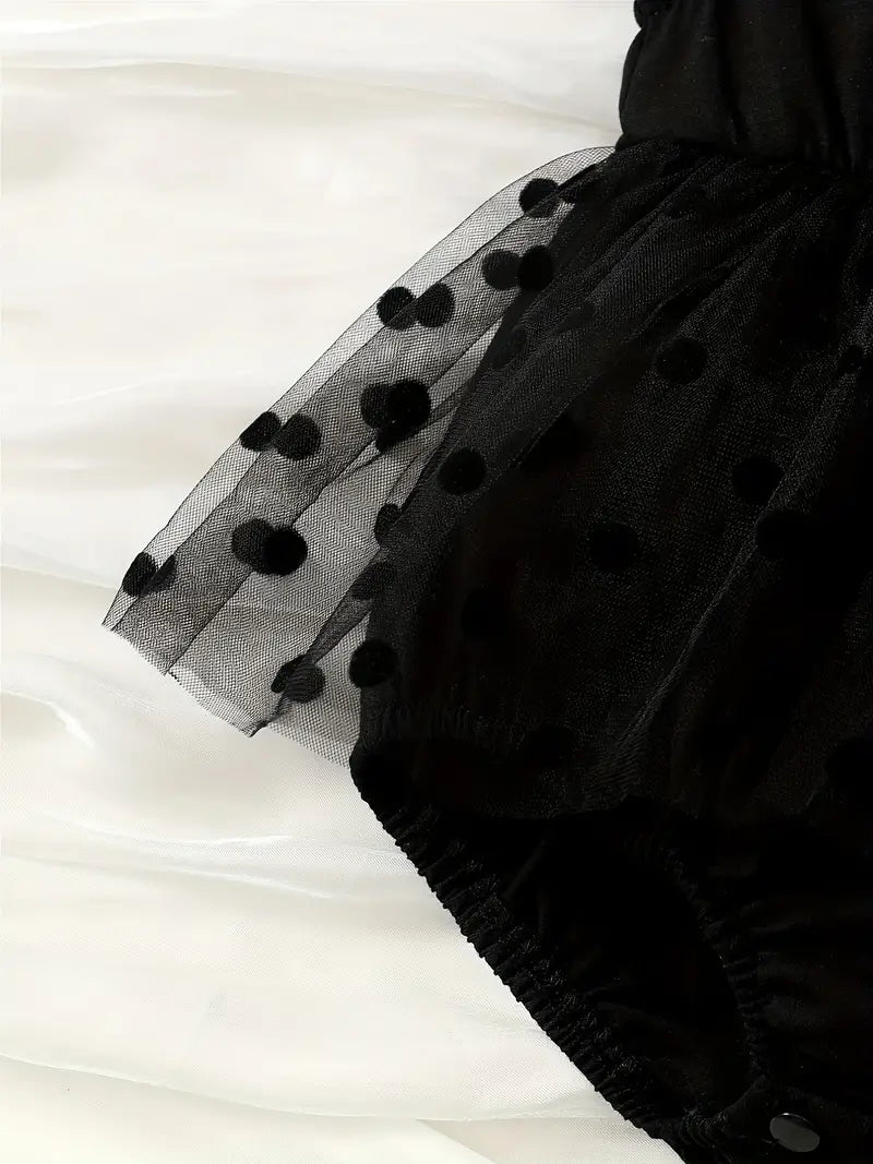 Chiffon Fabric Flutter Sleeve Princess Bodysuit