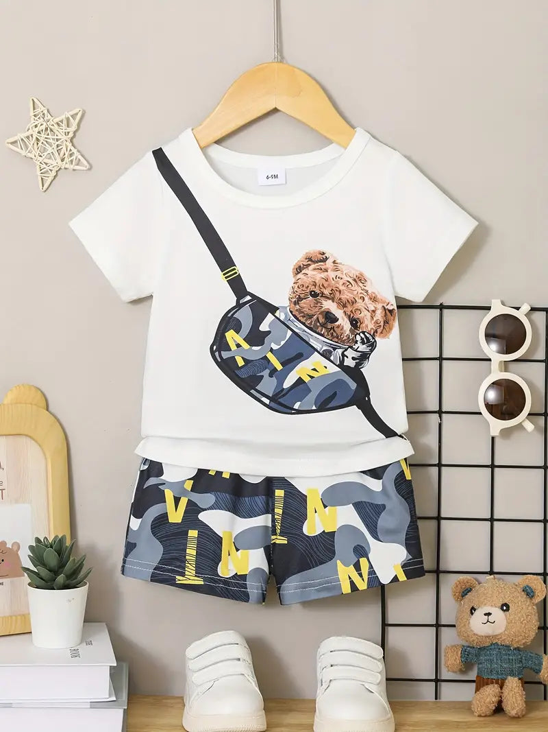 Cute Bear Printed Pair for Baby Boys