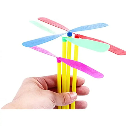 Exciting Outdoor Fun with 20Pcs Plastic Bamboo Dragonfly Hand Rub Propellers