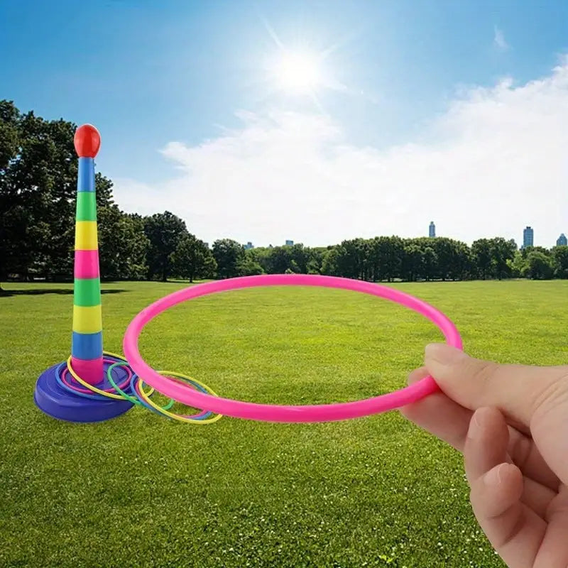 Colorful Plastic Ring Toss Game Set Outdoor Fun for All Ages