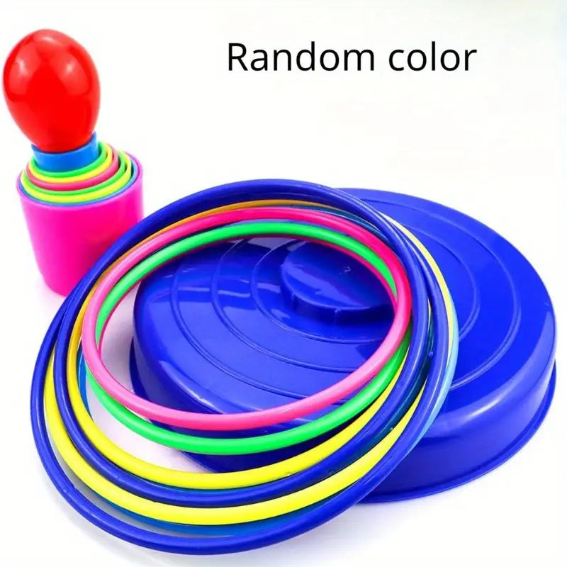 Colorful Plastic Ring Toss Game Set Outdoor Fun for All Ages