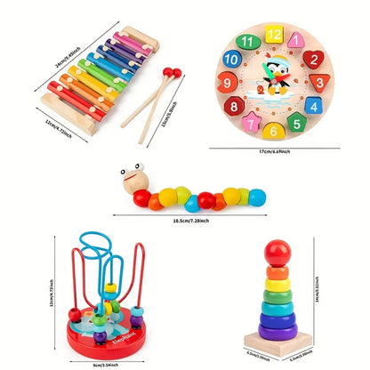 5 In 1 Wooden Montessori Toys Set