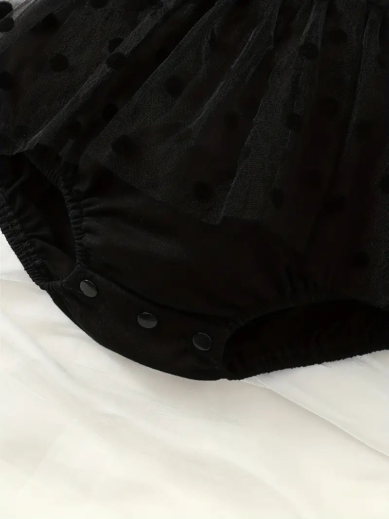 Adorable Chiffon Fabric Flutter Sleeve Princess Bodysuit
