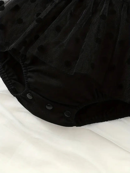 Adorable Chiffon Fabric Flutter Sleeve Princess Bodysuit
