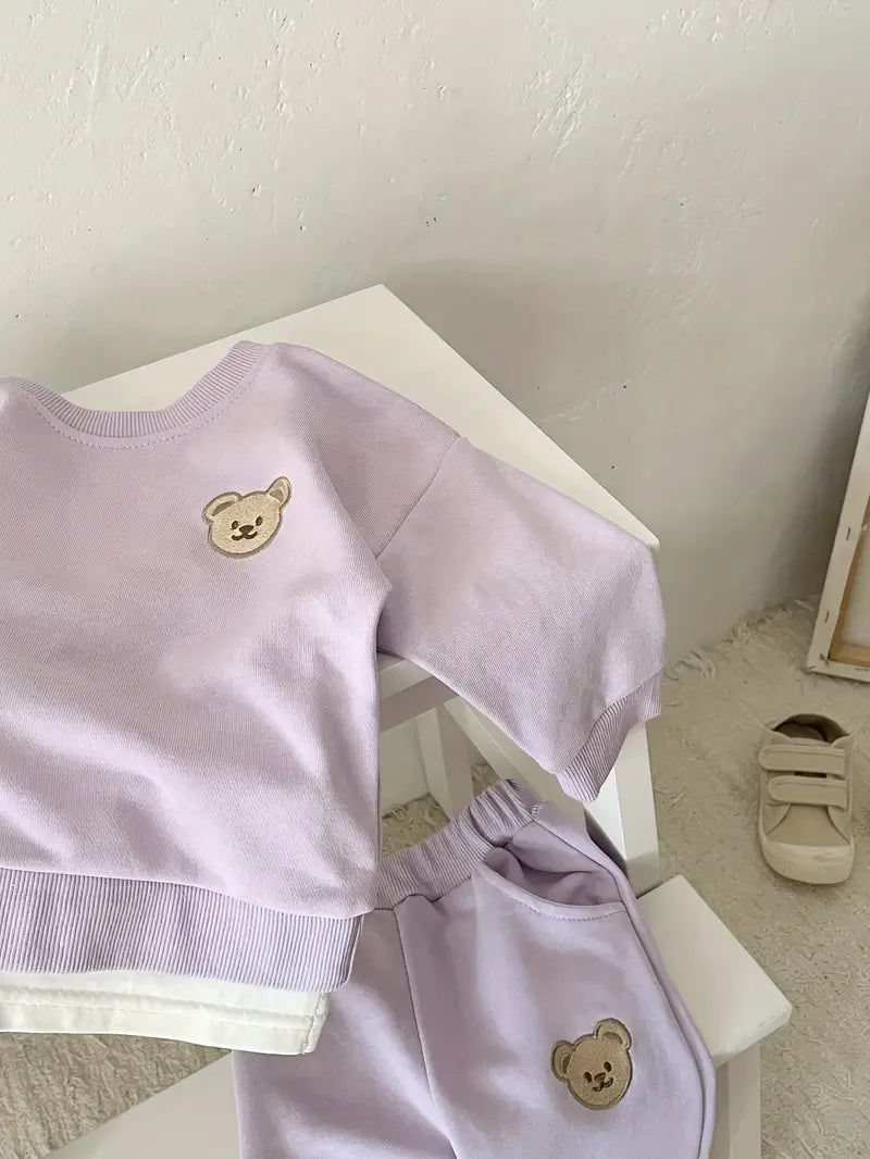 Snug Bear Embroidery Baby Tracksuit