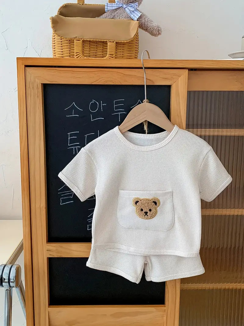 Playful Bear Embroidery Kids Sports Set