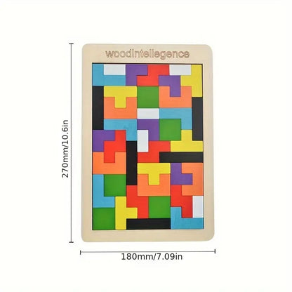 Colorful 3D Wooden Blocks Puzzle Brain Teaser