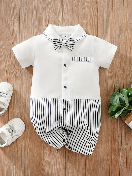 Baby Boys Casual Striped Short Romper