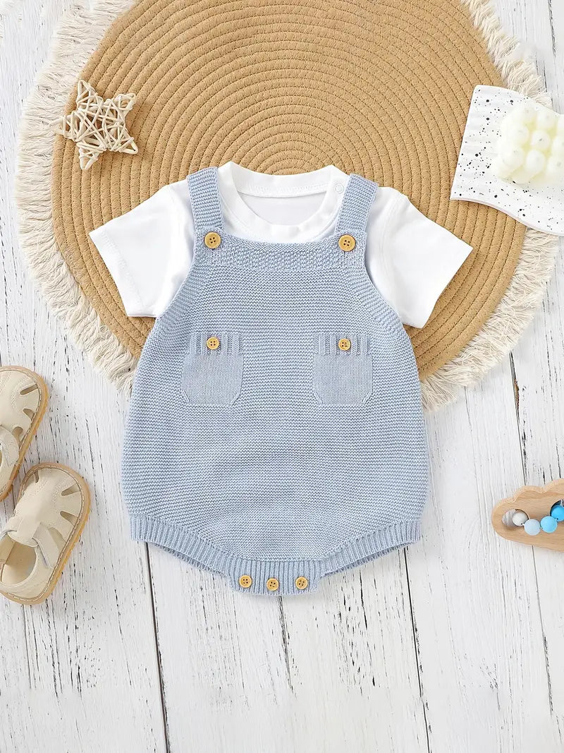 Baby Boys' Sleeveless Knitted Onesie