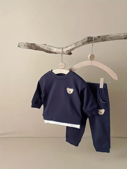 Snug Bear Embroidery Baby Tracksuit