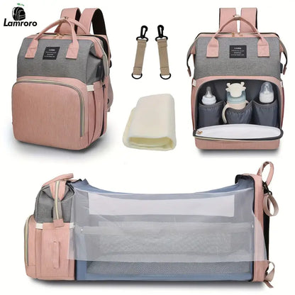 Multifunctional Diaper Bag Backpack with Changing Station and Sunshade