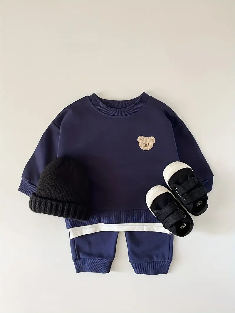 Snug Bear Embroidery Baby Tracksuit